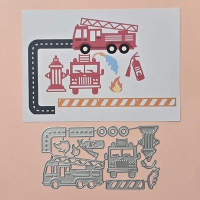 Globeland FIRETRUCK  14 pc. Metal Cutting Die Set - Card Making - Scrapbooking
