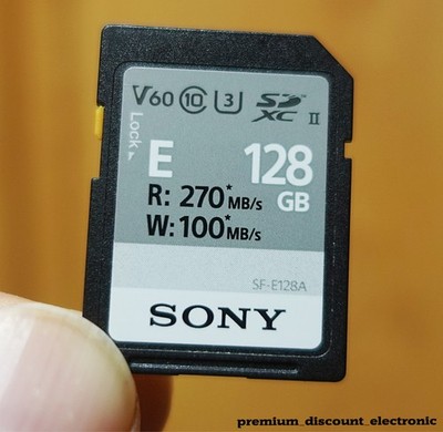 Sony 128 GB SDXC SD SDHC Speicherkarte Karte 270 MBs UHS-II U3 V60 SF-E128A