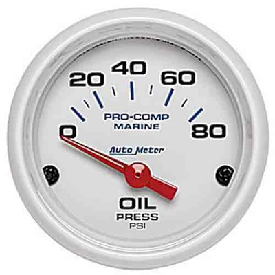 #ad Auto Meter 200744 Pro Comp White Phantom Marine Oil Pressure Gauge Diameter: 2 1 $54.99