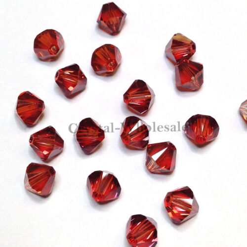 72 Swarovski 5328 XILION Bicone Beads 5mm CRYSTAL RED MAGMA *Clearance SALE - Picture 1 of 2