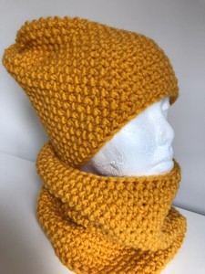 hand knitted hats and scarves
