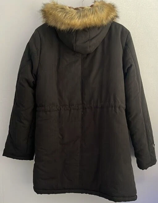 Grace Karin Jacket Women XL Black Winter Coat Fleece Lined Hood Faux Fur Trim - Image 3 of 4
