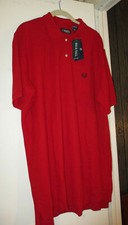 Mens Golf Polo Shirts Chaps Red LT 100 Cotton NWT MSRP 48