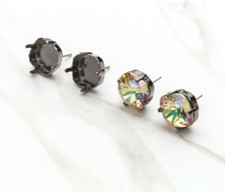 10mm Square  Classic Stud DIY Earring Bases  EE 8 