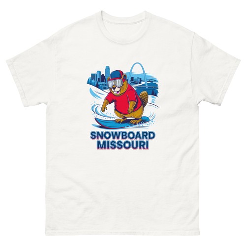 Snowboard Missouri Beaver USA Snowboarding Animal T-Shirt - Bild 12 von 13