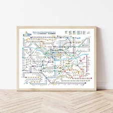 Seoul Metro Subway Map in High Resolution Poster, English Version, Premium Matte