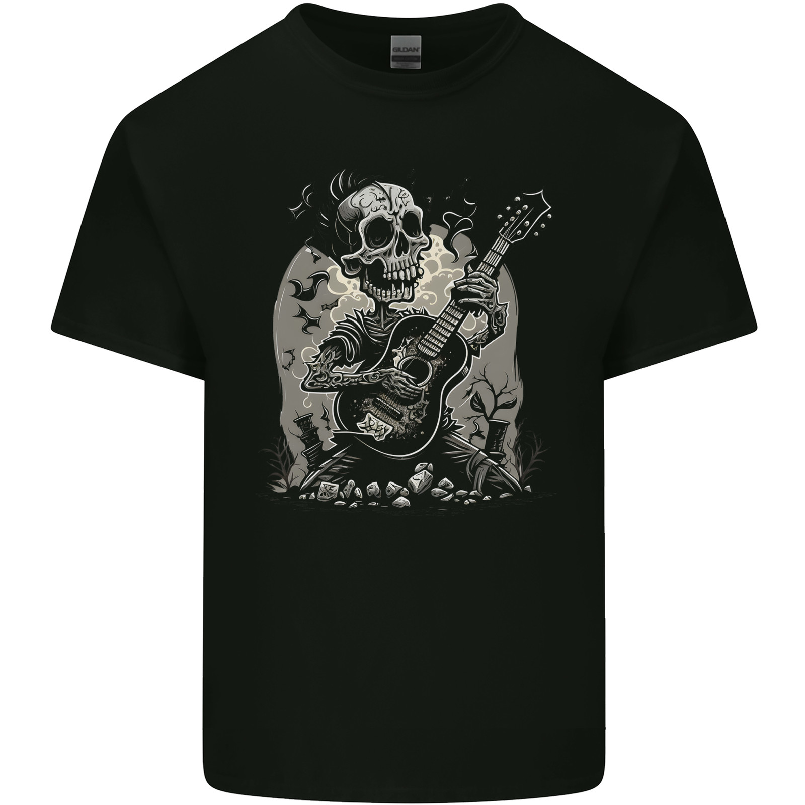 Camiseta Para Niños De Rockero Viejo Con Calavera Rock N Roll Música