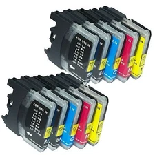 10pk Ink Set Combo For Brother LC61 LC-61 MFC 250C 255CW 290C 295CN 490CW 495CW