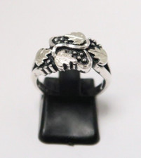 PRETTY WHEELER NATIVE AMERICAN STERLING SILVER FLOWER VINE RING size 7.25