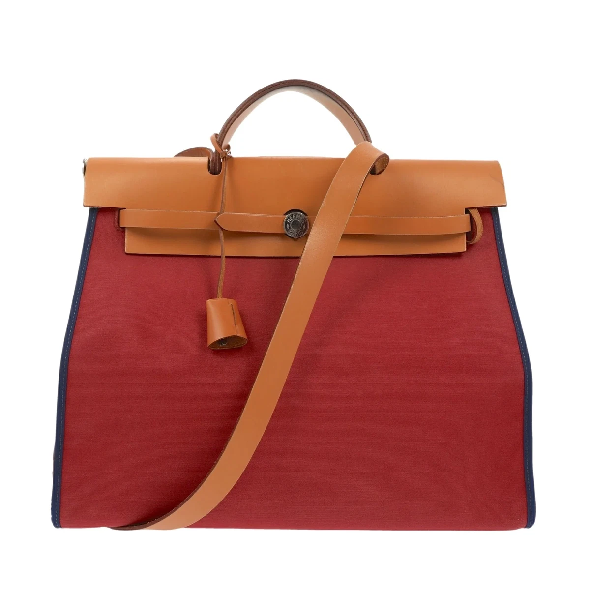 HERMES Herbag Handbag in Bordeaux Fabric | eBay