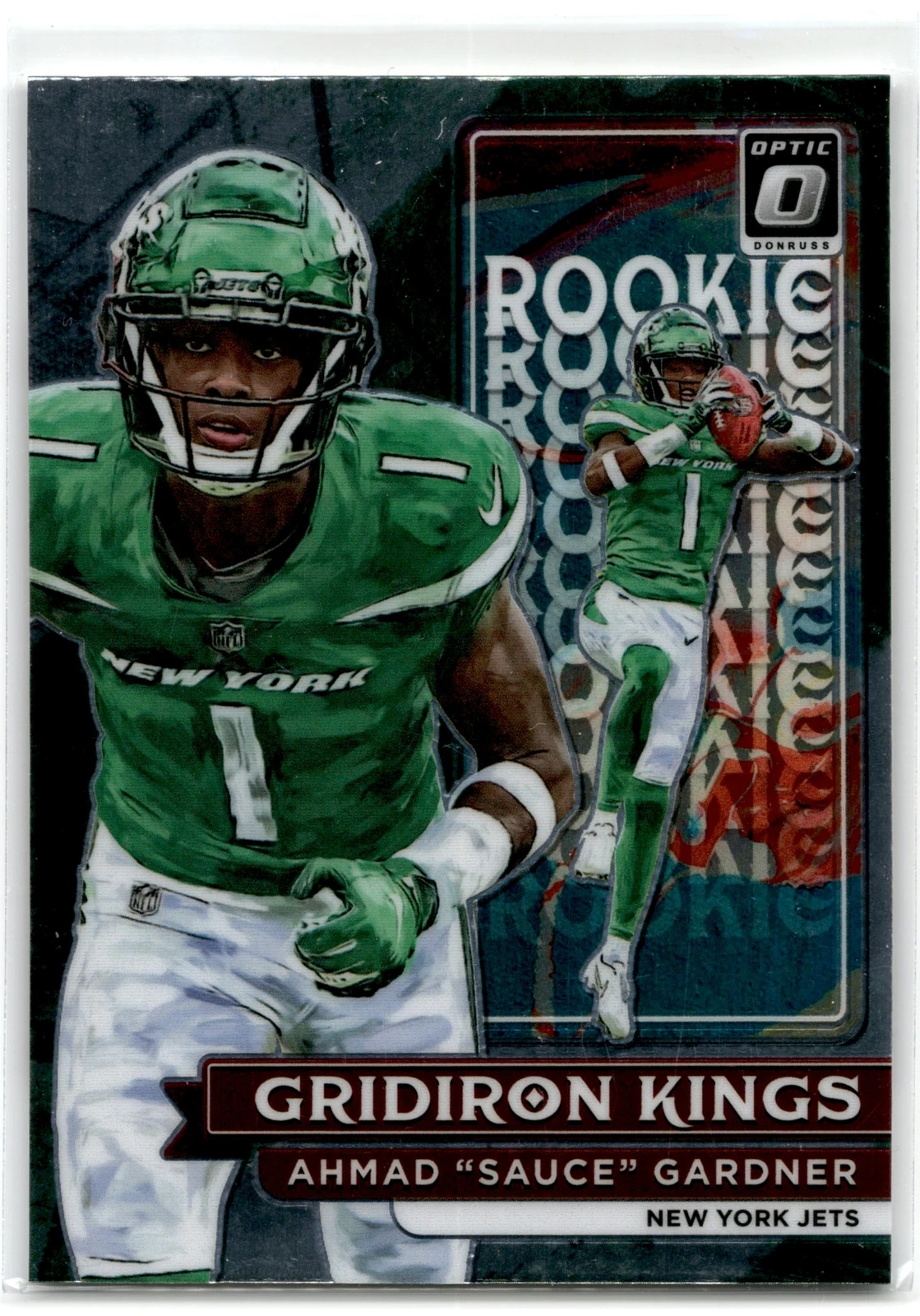 2022 Donruss Optic #RGK-18 Ahmad "Sauce" Gardner Rookie Gridiron Kings Jets