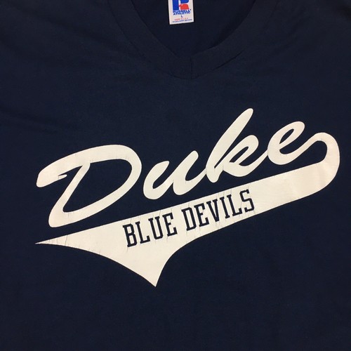 Vintage 90s Duke University Blue Devils Jersey T-Shirt #14 Russell Athletic (L) - Picture 2 of 6