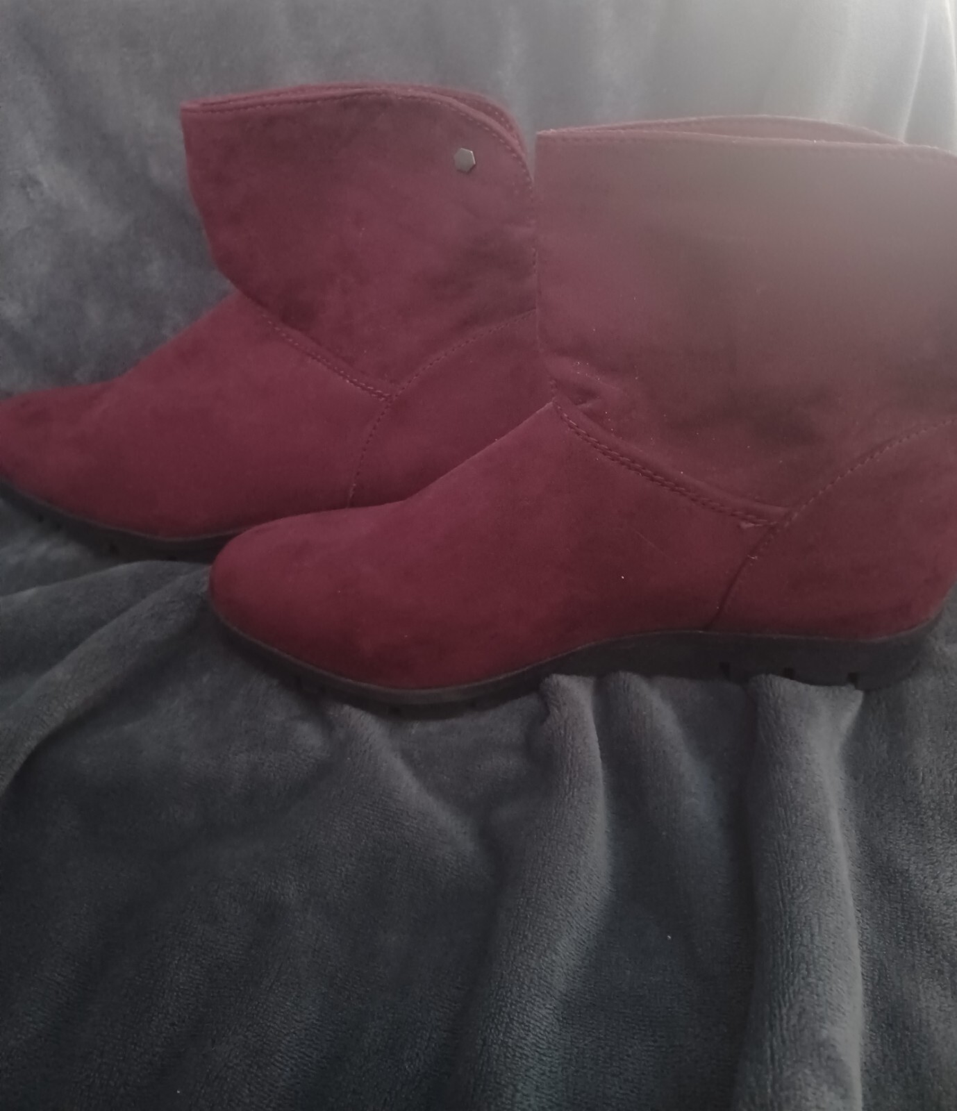 Two Pair Basic Edition Boots Zip In Back Burgundy… - image 15