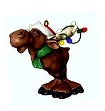 HALLMARK 2012 MERRY CHRIS MOOSE decorated w/ lights Keepsake Christmas Ornament