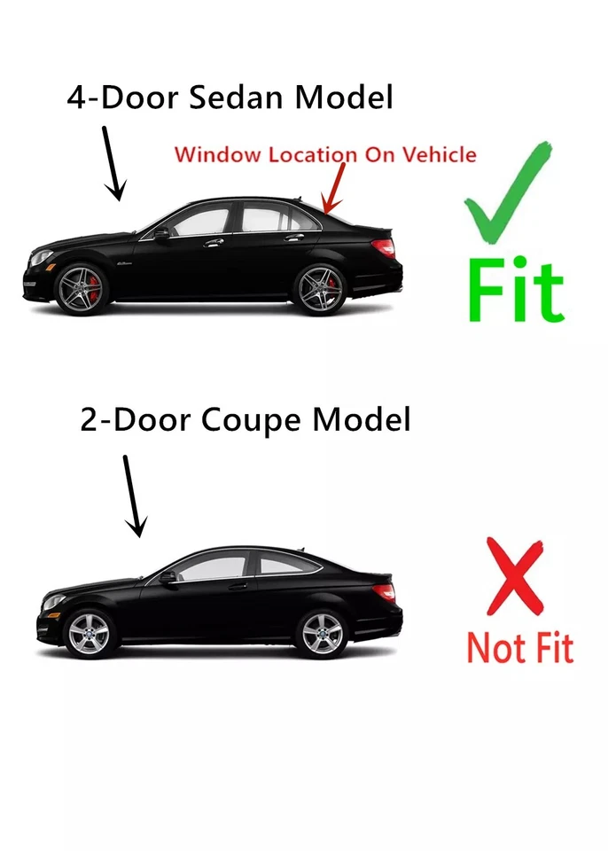 Fits 2012-2014 Mercedes Benz C250 C300 C350 C63AMG 4Dr Sedan Back Window Glass Foto 4 de 4