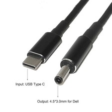 New 6FT100W Laptop Fast Charging Cable Type C PD Male to DC 4.5x 3.0mm For Dell