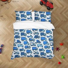 3D Cartoon Truck Bus Pattern Quilt Cover Set Duvet Cover Bedding Pillowcases