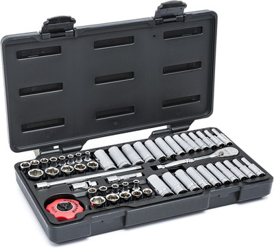 GearWrench 1/4 Zoll Antrieb Standard & Tiefe SAE/Metrisch Mechaniker Werkzeug Set 51 Stck., 6 -