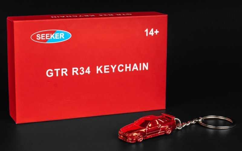 しんリクエスト品 Schlüsselanhänger NISSAN Skyline GT-R (R34) - Chrome Red - Seeker