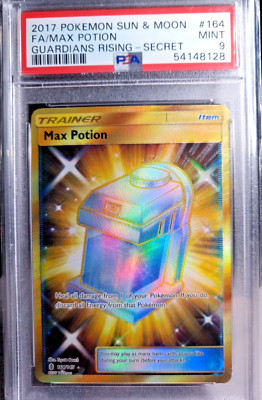 Max Potion 164/145 ✨2017 S&M Guardians Rising ✨Gold Secret Rare ✨PSA 9 MINT 