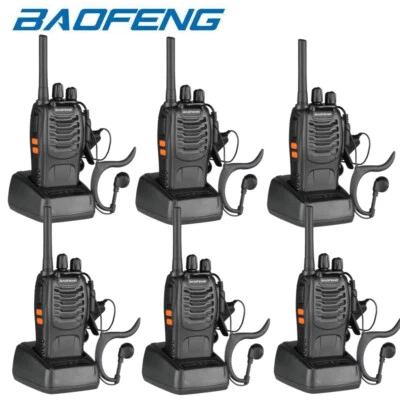 6x Baofeng PMR446 Walkie Talkie Sprechfunkgeräte Handfunkgerät Set mit Headseats