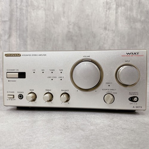 ONKYO A-907X Integrated Stereo Amplifier Transistor Silver from JAPAN Used - Picture 2 of 10