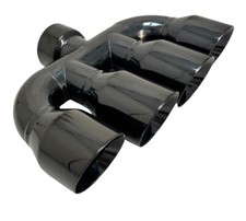 Quad Exhaust Tip Center 3.00 Inlet 3.50 X 15.00 Wquad35015-300-bc-ss Rolled Sla