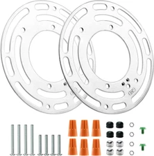 2 Pack Universal Light Fixture Mounting Bracket, 4 Inches Diameter Steel round L