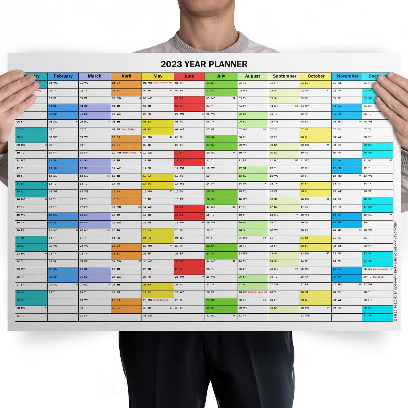 2023 Year Planner Annual Calendar LARGE Wall Plan Office Year unmounted UK  A1 A2 | eBay
