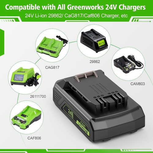 LabTEC GW2430 Batteria per Greenworks, 24V 4000mAh Li-ion Batteria di Ricambio... - Foto 2 di 7