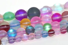Matte Rainbow Mystic Aura Quartz Beads Round Loose Beads 6/8/10/12MM