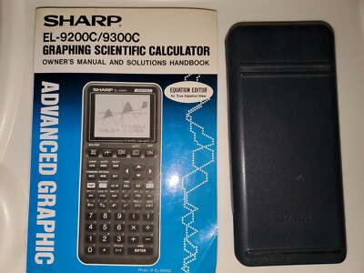 SHARP EL-9200C Graphic Calculator Dark Grey with Tutorial Book **AS IS** 