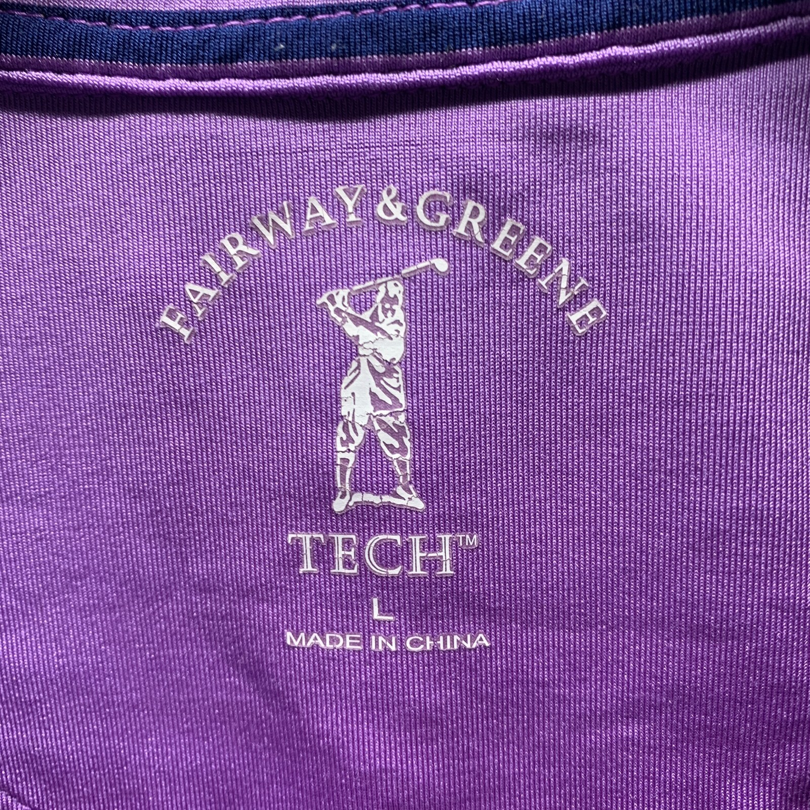 Fairway Greene Polo Shirt Adult Large Purple Blue Tech Polyester