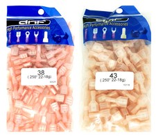 200 PACK NYLON FULLY INSULATED QUICK DISCONNECTS FEMALE 22-18G MALE 22-18G