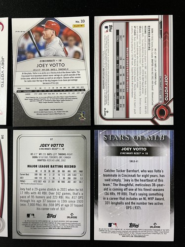 6 Card Baseball Lot Joey Votto Cincinnati Reds Parallel , Insert , Chrome & More - Picture 6 of 6