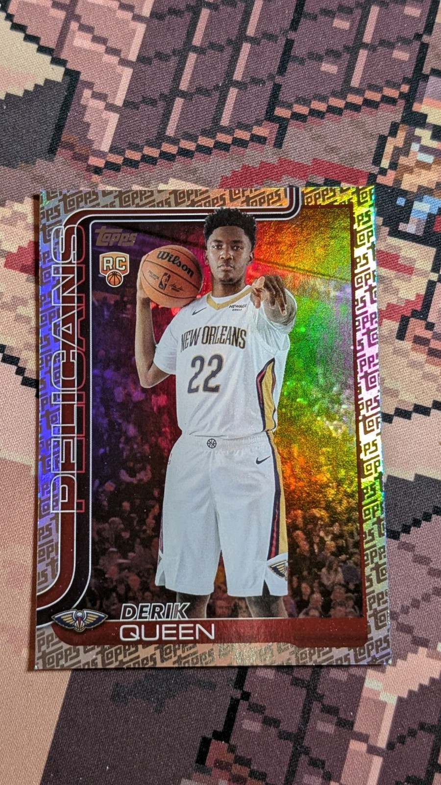 2025-26 Topps Flagship Derik Queen #213 Topps Foil Pattern Rookie Fanatics