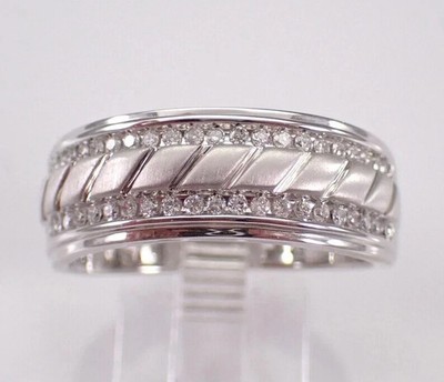 2Ct Round Cut Lab Created Diamond Wedding Band Ring 14K White Gold Plated Silver