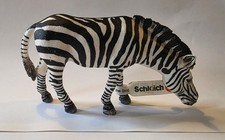 SCHLEICH ZEBRA GRAZING 14609 RARE RETIRED Wild African Animal Figure with Tag