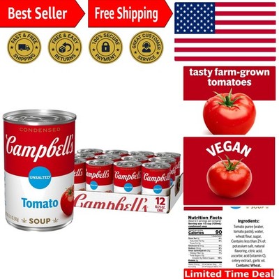 Condensed Unsalted Tomato Soup -  10.75 oz Can 12 Pack for Quick Meals