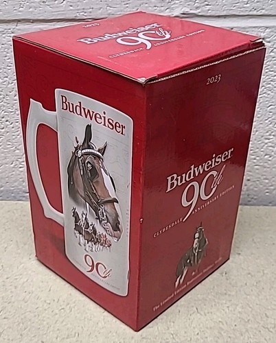Tazza Clydesdale edizione 90° anniversario Budweiser Holiday Stein 2023 nuova - Foto 8 di 8