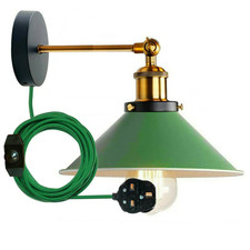 Vintage Industrial Wall Light Metal Sconce Plug In Dimmer E27 Bedroom UK