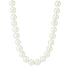Finecraft 7-8mm White Freshwater Pearl Strand Necklace in 14K Yellow Gold