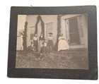 Photograph Cabinet Card Sarah & Geo Wadsworth & 3 Girls Hallowell Maine — photo 1