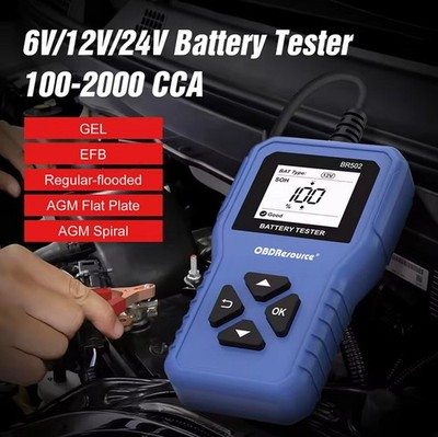 OBDResource Car Battery Tester 6V/12V/24V Analyzer Diagnostic Tool SOC SOH CCA