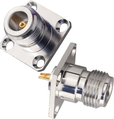 N Female 4 Loch Panel Mount Connector N Female Jack RF Koax Adapter Chassis