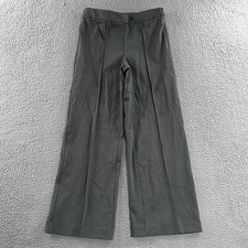 Ann Taylor Womens Pants Green Size 8P Wide Leg High Rise Viscose Nylon Blend