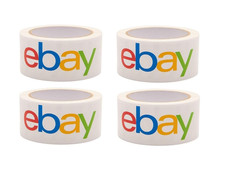 4 Rolls Official Ebay Branded BOPP Packaging Tape Shipping Supplies Multi-Color