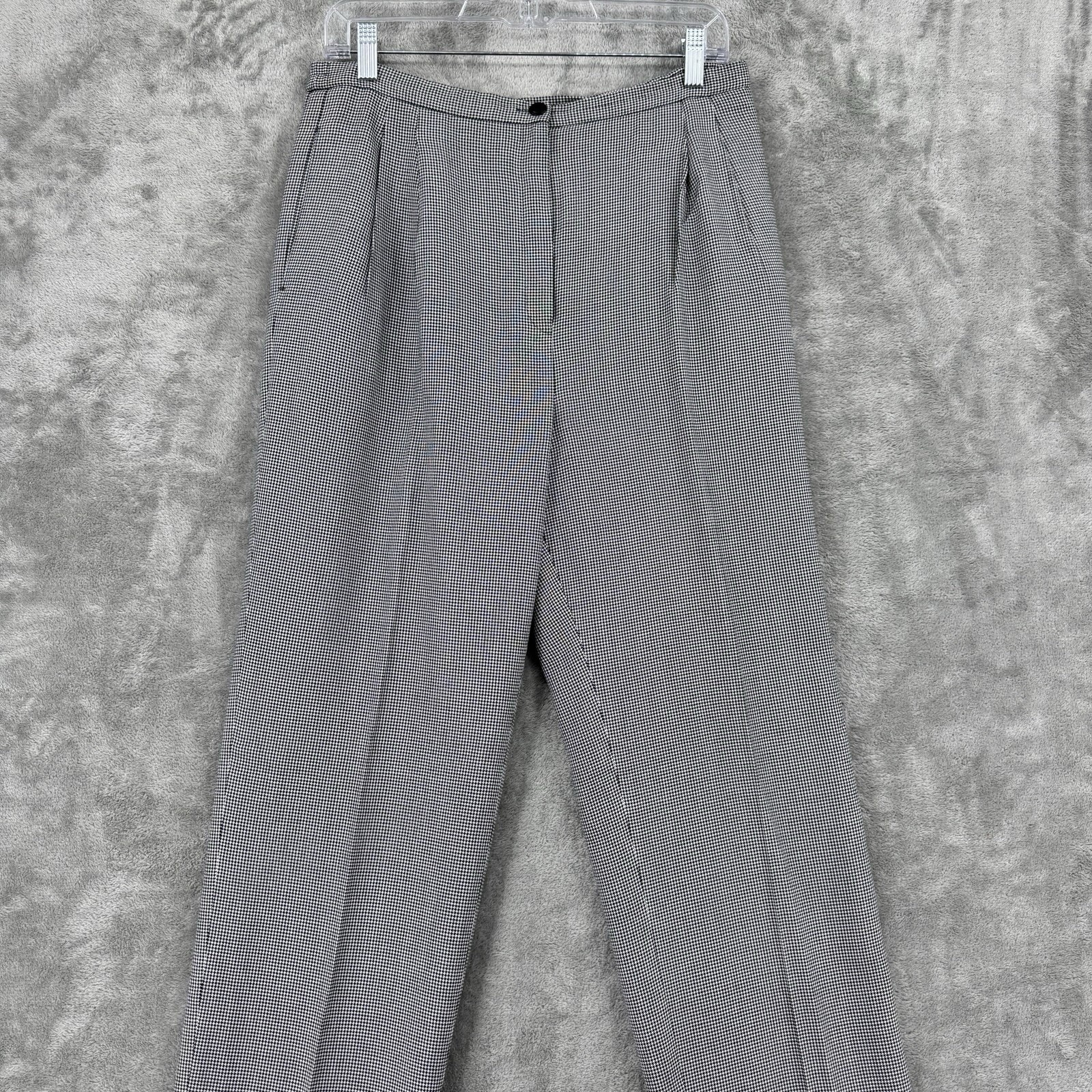 Le Suit Pant Suit 8 Houndstooth Pleated Blazer Preppy Career Office Academia