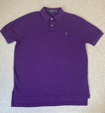 Polo Ralph Lauren Polo Shirt Mens L Purple Classic Fit Golf Rugby Preppy