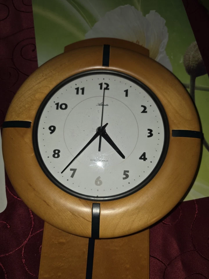 Atlanta Funk Uhr  Wanduhr mit Pendel, Farbton Erle  hellbraun - Bild 3 von 3